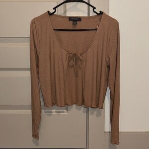 Women's Tan Ribbed Top